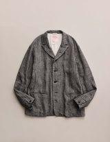 NN-1401B18 H.DEFOE LINEN ALPACA SILK HERRINGBONE ROVER JACKET