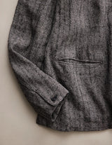 NN-1401B18 H.DEFOE LINEN ALPACA SILK HERRINGBONE ROVER JACKET