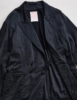 NN-0804B17 W.MORTON WOOL SILK DOUBLE BREASTED ROBE JACKET