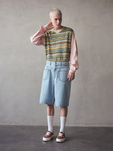 MGMFP251309 BACK 2 FRONT BAGGY DENIM SHORTS