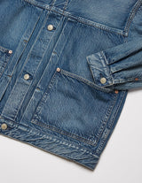 UBJ66-LC273-V VINTAGE WASHED SELVEDGE PLEATED JKT