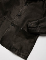 UBL49-LC265 CALF LEATHER COVERALL JKT