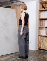 VOPT-O24 DOUBLE FACE GARMENT DYE TUCK WIDE PANTS