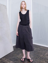 VOST-P014 WEATHER CLOTH GARMENT DYE WIDE SHORT PANTS