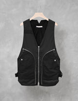 ANEI AN0221-S1108 OVER ZIP VEST 2TONE IN BLACK