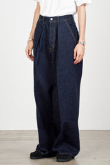 A23A-06PT03C KIMONO DENIM PLEATED WIDE DENIM