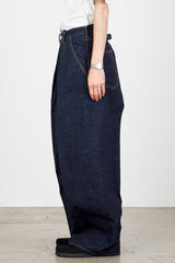 A23A-06PT03C KIMONO DENIM PLEATED WIDE DENIM