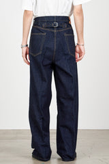 A23A-06PT03C KIMONO DENIM PLEATED WIDE DENIM