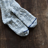 Yahae 7-5010 "GARABOU" ORGANIC COTTON SLIPPER SOCKS INDIGO
