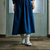 Yahae 7-5010 "GARABOU" ORGANIC COTTON SLIPPER SOCKS INDIGO