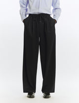 A25C01PT02C ORGANIC WOOL 2/80 GABARDINE TRIPLE PLEATED EASY TROUSERS