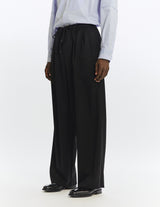 A25C01PT02C ORGANIC WOOL 2/80 GABARDINE TRIPLE PLEATED EASY TROUSERS