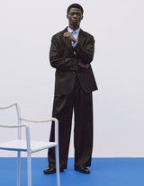 A25C01PT02C ORGANIC WOOL 2/80 GABARDINE TRIPLE PLEATED EASY TROUSERS