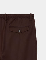 A25C01PT02C ORGANIC WOOL 2/80 GABARDINE TRIPLE PLEATED EASY TROUSERS