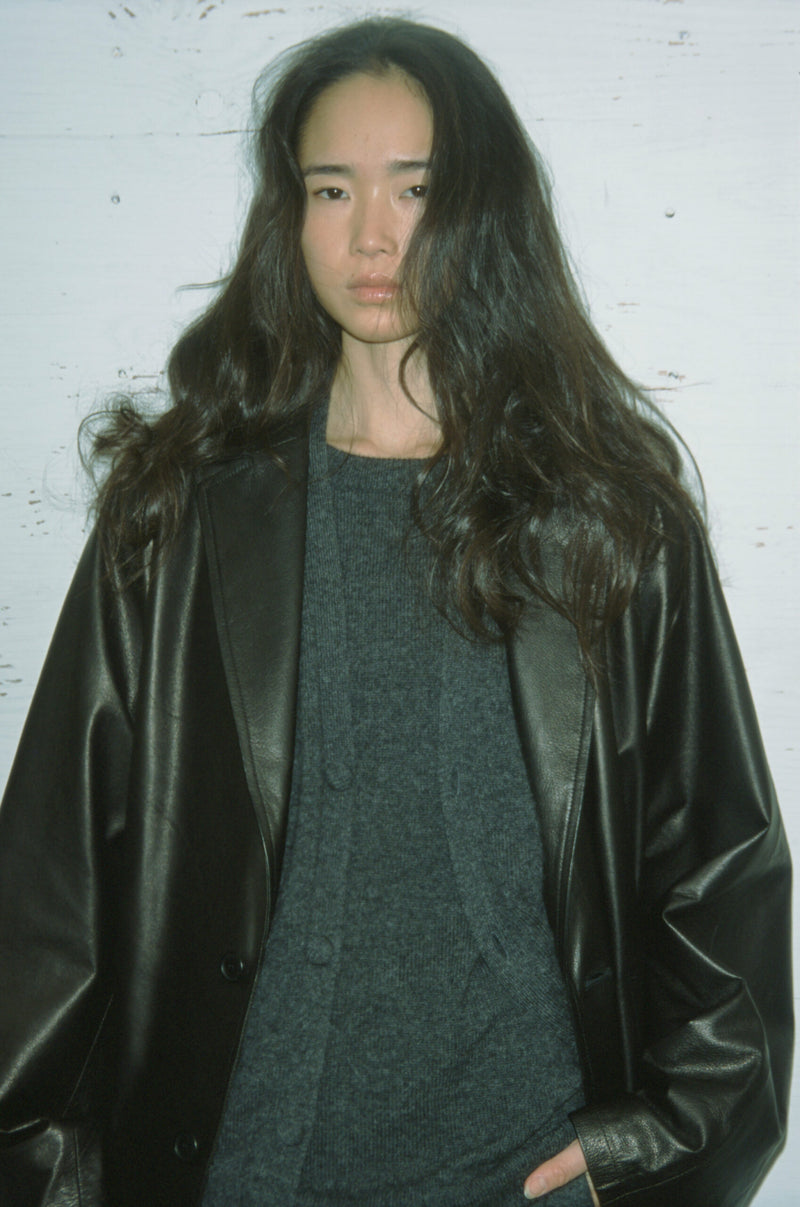 BL-25A-LORJ LEATHER OVERSIZE RAGLAN JACKET