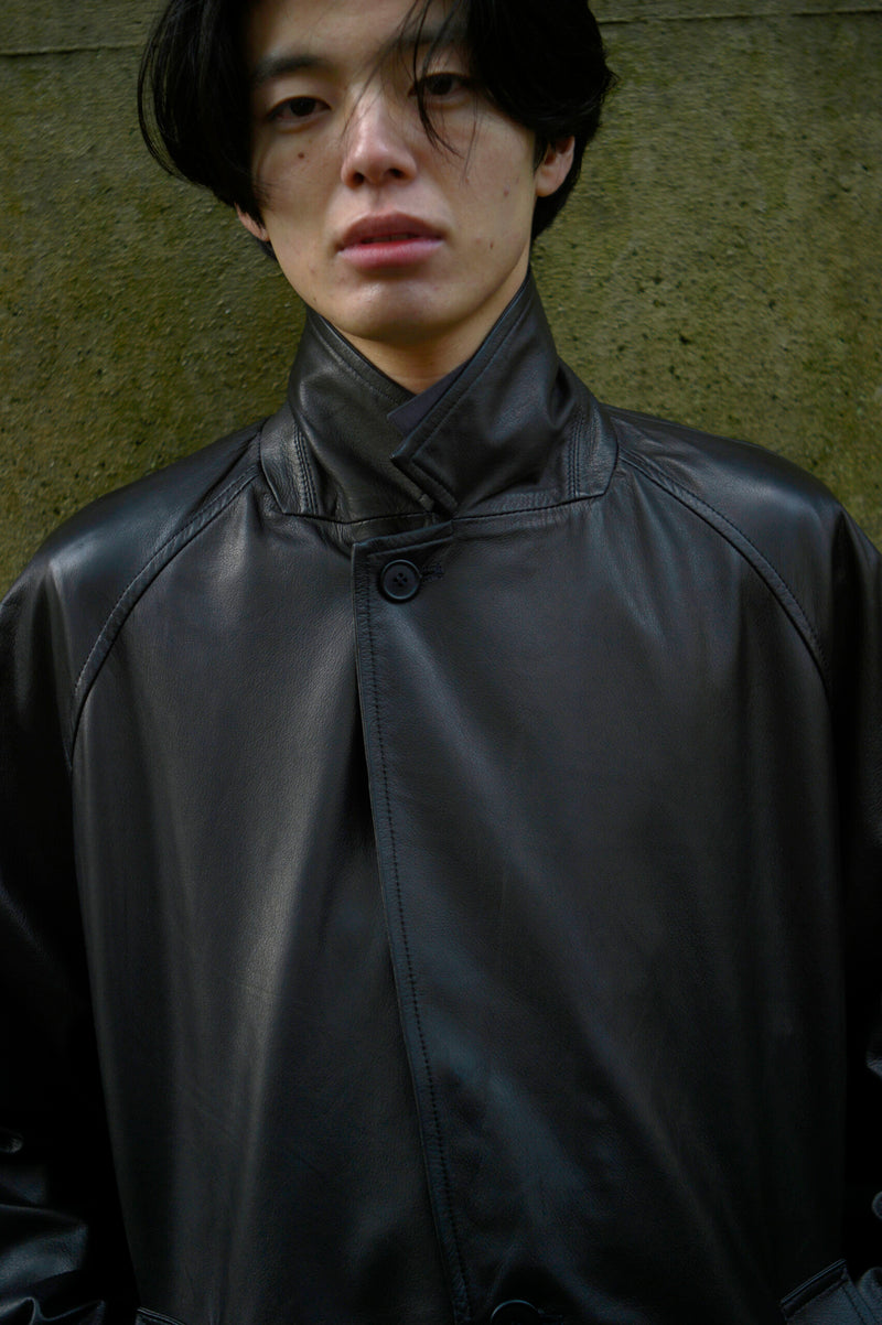 BL-25A-LORJ LEATHER OVERSIZE RAGLAN JACKET