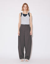 2/80 SHEER PIQUE SIDE TUCK WIDE PANTS