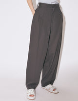 2/80 SHEER PIQUE SIDE TUCK WIDE PANTS