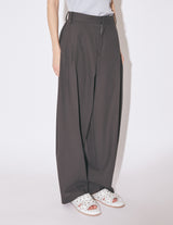 2/80 SHEER PIQUE SIDE TUCK WIDE PANTS