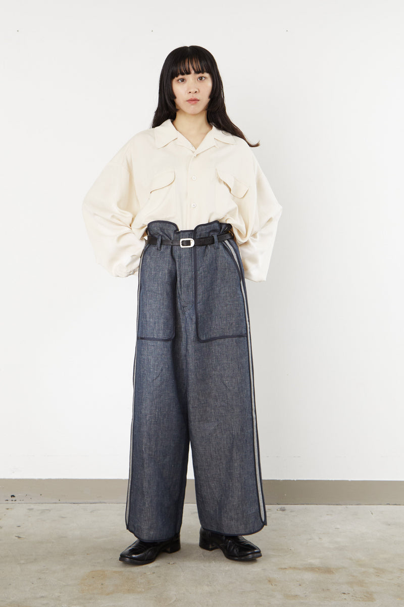 FF019 WITH PIPING: LINEN PANTS