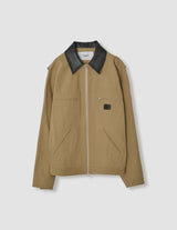 25SJK-#602S LEATHER COLLAR COTTON CHINO CLOTH DETROIT JACKET