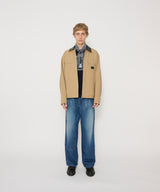 25SJK-#602S LEATHER COLLAR COTTON CHINO CLOTH DETROIT JACKET