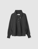 25WCT-#953S FROSTING COTTON FLEECE SNAP COLLAR PULLOVER