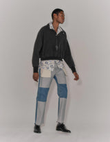 25WCT-#953S FROSTING COTTON FLEECE SNAP COLLAR PULLOVER