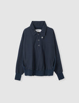 25WCT-#953S FROSTING COTTON FLEECE SNAP COLLAR PULLOVER