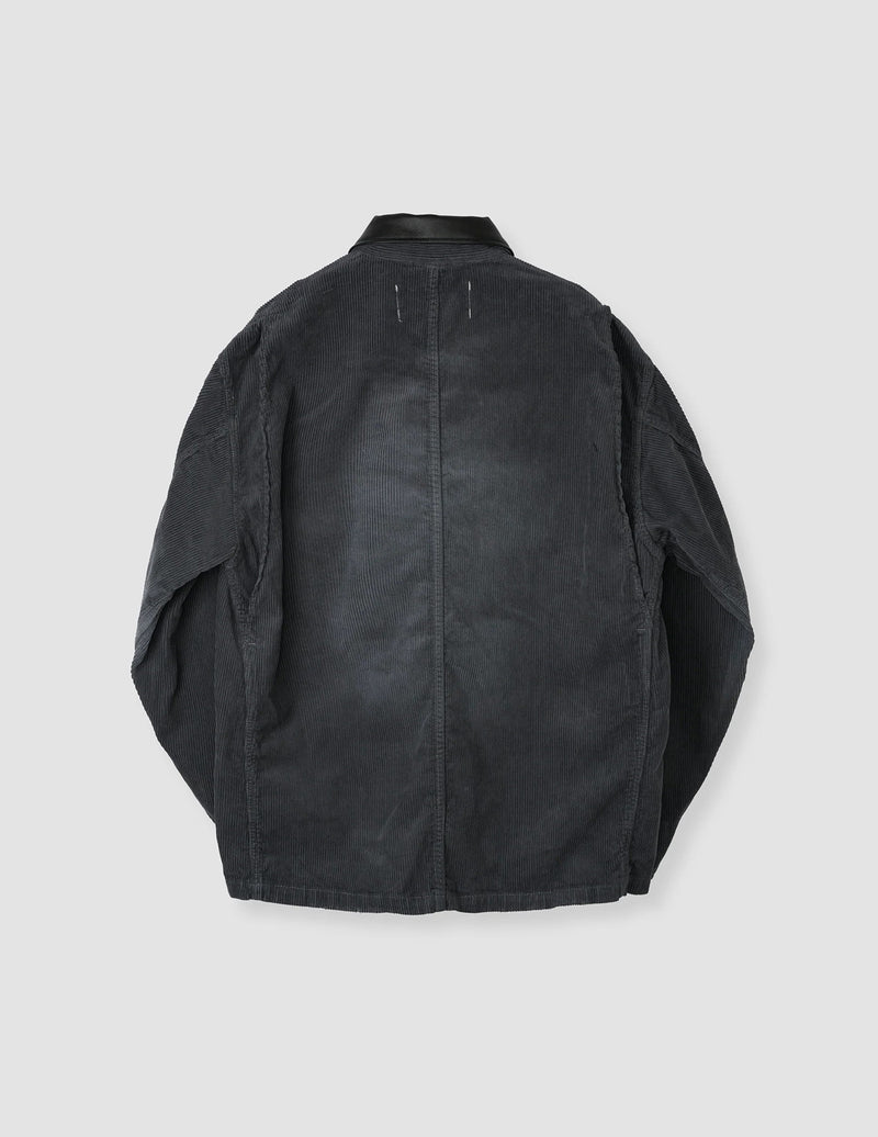 ジャケット・アウター CDGH LEATHER COLLAR COVERALL JACKET JOHN MASON SMITH 25WJK-#918S 8W COTTON CORDUROY LEATHER COLLAR