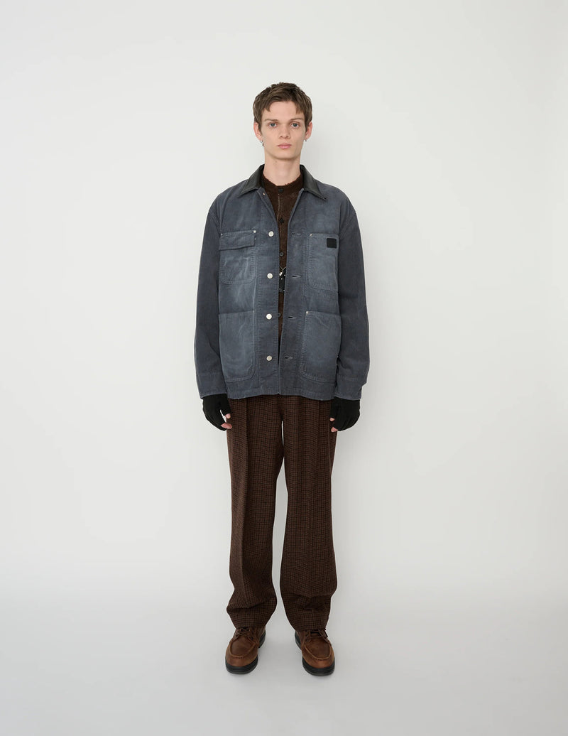 ジャケット・アウター CDGH LEATHER COLLAR COVERALL JACKET JOHN MASON SMITH 25WJK-#918S 8W COTTON CORDUROY LEATHER COLLAR