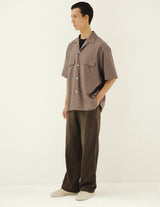 KS26SSH02 SUMMER WOOL OPEN COLLAR SS SHIRT