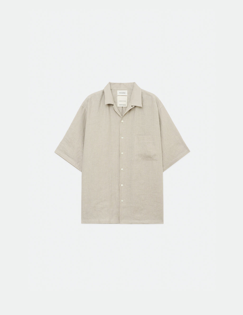 HEMP SHIRTING NEW OPEN COLLAR S/S SHIRT, Black – MARKAWARE