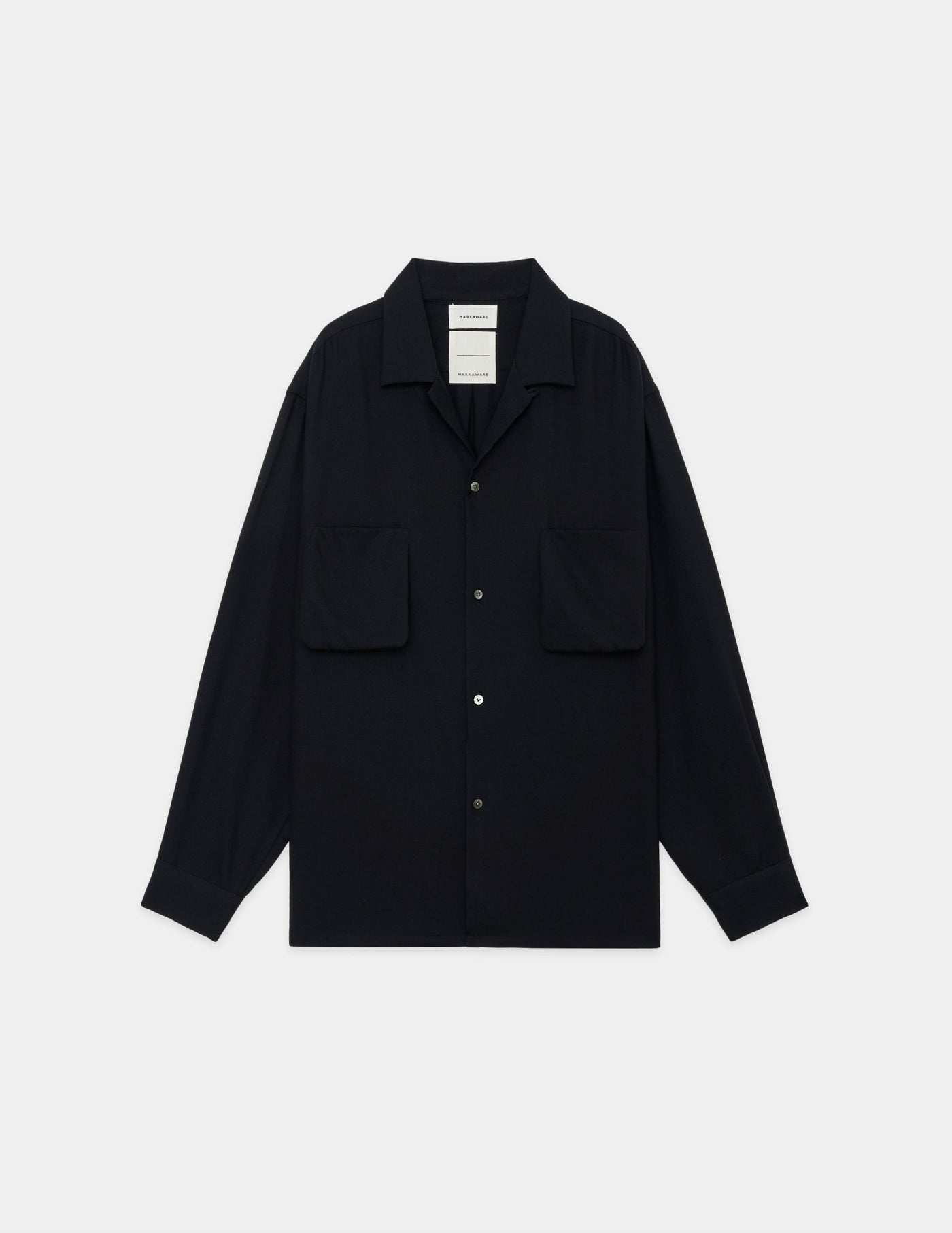 MARKAWARE A23C-11SH01C 2/72 ORGANIC WOOL VIYELLA OPEN COLLAR SHIRT
