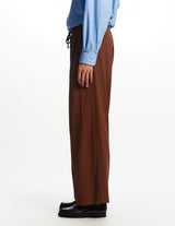 A26A16PT02C ORGANIC COTTON VOILE YARN TWILL TRIPLE PLEATED EASY TROUSERS