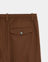 A26A16PT02C ORGANIC COTTON VOILE YARN TWILL TRIPLE PLEATED EASY TROUSERS