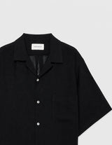 A26B09SH02B ORGANIC WOOL RASCHEL NEW OPEN COLLAR S/S SHIRT