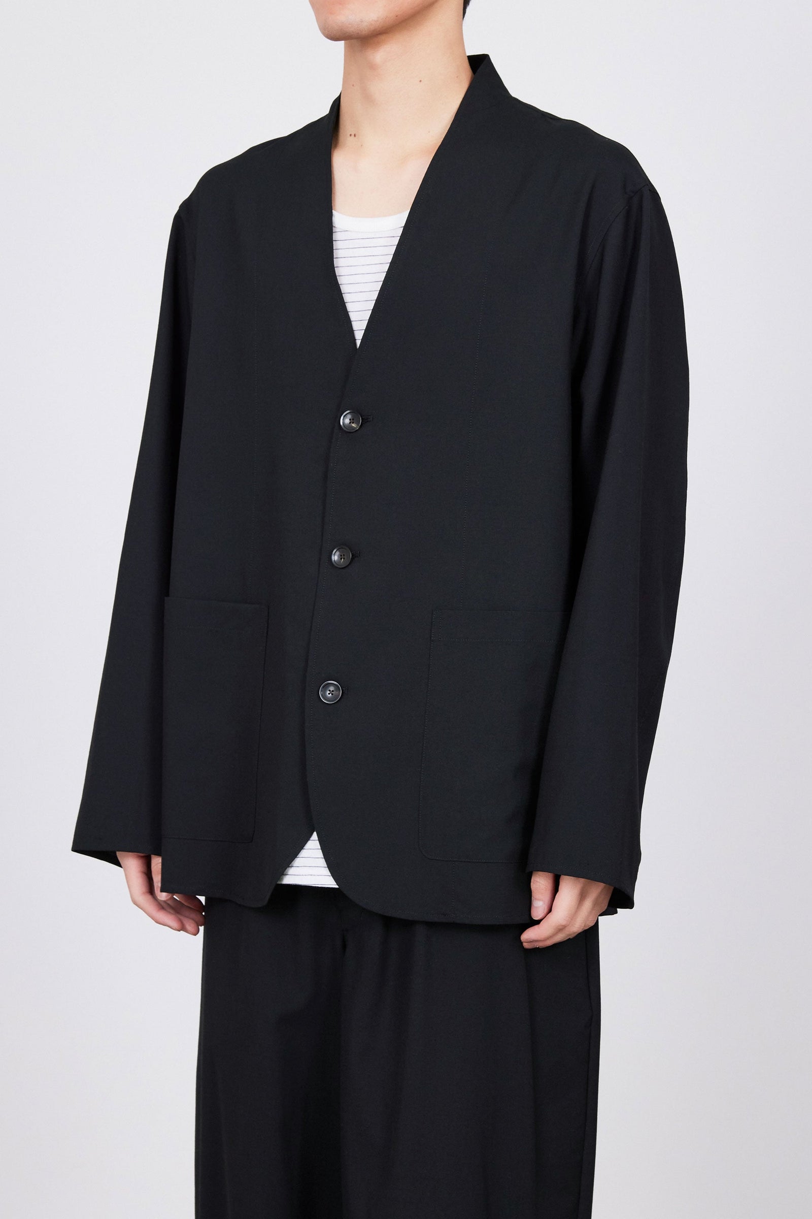 ジャケット・アウター MARKA LAPELLESS JACKET wool tropical 2 M MARKA M24B-01JK01C TUMBLED WOOL TROPICAL LAPELLESS JACKET