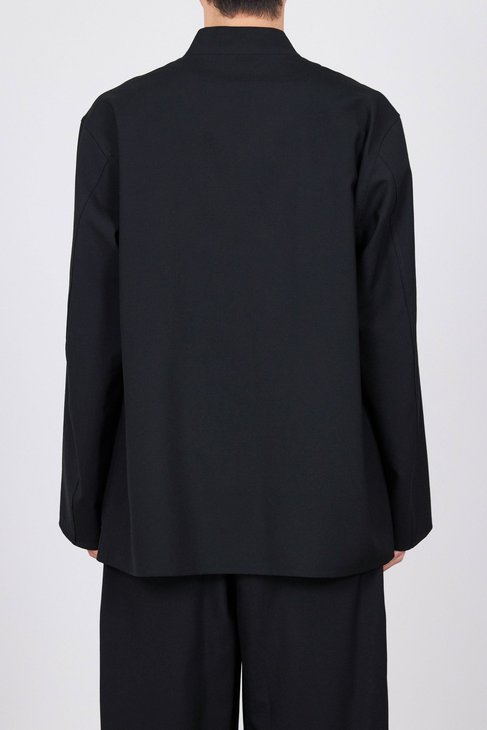 MARKA M24B-01JK01C TUMBLED WOOL TROPICAL LAPELLESS JACKET