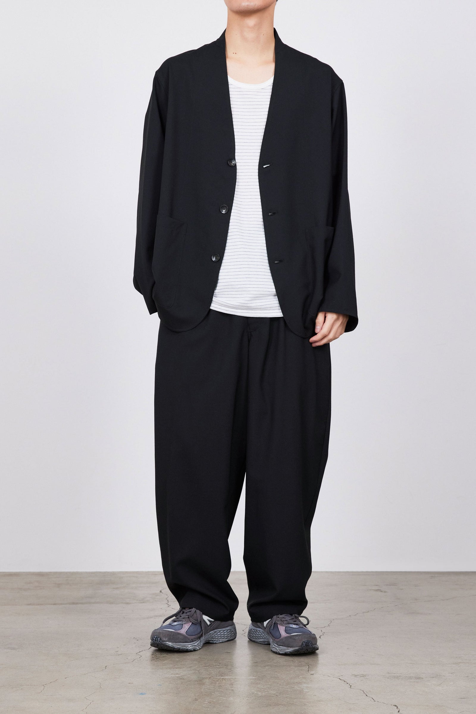 ジャケット・アウター MARKA LAPELLESS JACKET wool tropical 2 M MARKA M24B-01JK01C TUMBLED WOOL TROPICAL LAPELLESS JACKET