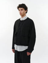 M26A09BL01C LINEN × ORGANIC COTTON × SILK LIGHT MOLESKIN HUNTING JACKET