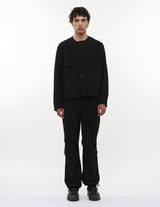 M26A16PT01C ORGANIC COTTON HIGH TWISTED DOBBY CLOTH KNEE TUCK PANTS