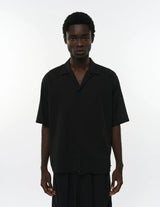 M26A16SH01B ORGANIC COTTON HIGH TWISTED DOBBY CLOTH OPEN COLLAR S/S SHIRT