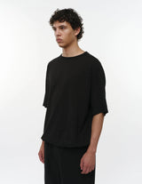 M26A16SH02B ORGANIC COTTON HIGH TWISTED DOBBY CLOTH CREW NECK SHIRT