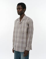 M26A18SH01C 60/1 ORGANIC COTTON HIGH TWISTED LOAN OPEN COLLAR L/S SHIRT