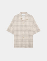 M26A18SH02B 60/1 ORGANIC COTTON HIGH TWISTED LOAN OPEN COLLAR S/S SHIRT