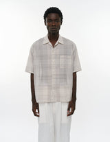 M26A18SH02B 60/1 ORGANIC COTTON HIGH TWISTED LOAN OPEN COLLAR S/S SHIRT