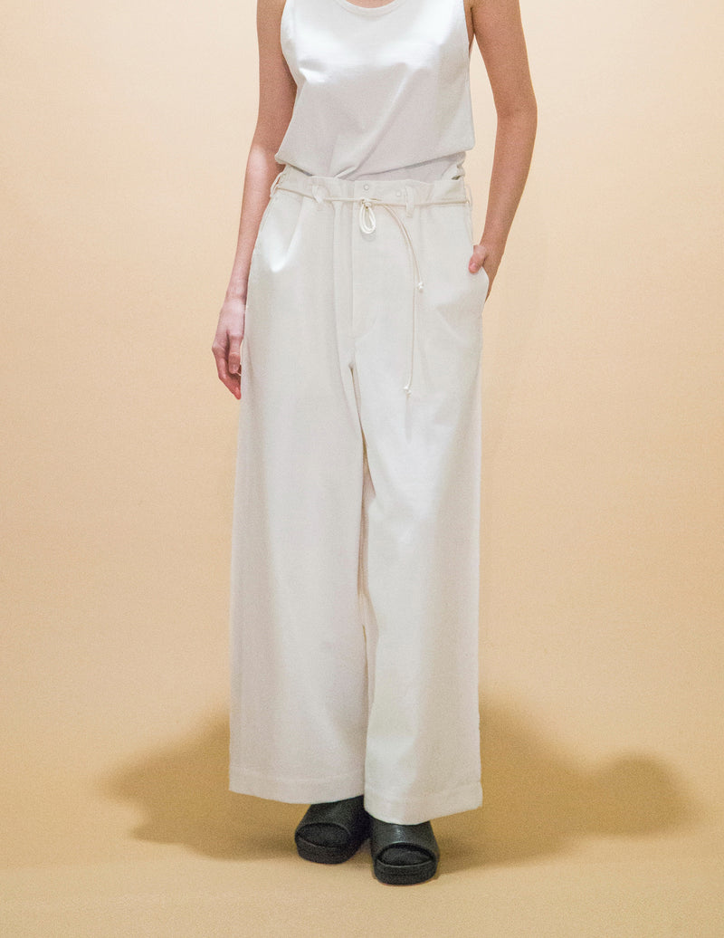 WM01-PT232012 OPEND ANTIQUE DENIM NO TUCK WIDE PANTS