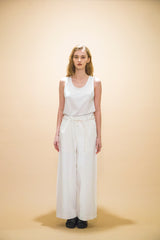 WM01-PT232012 OPEND ANTIQUE DENIM NO TUCK WIDE PANTS