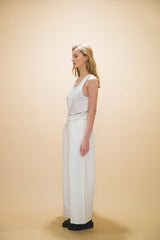 WM01-PT232012 OPEND ANTIQUE DENIM NO TUCK WIDE PANTS